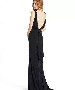 Ieena For Mac Duggal Shop For CLASSIC V-NECK WRAP EVENING GOWN