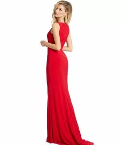 Ieena For Mac Duggal Sleeveless Plunge Neck Evening Gown Wedding Guest