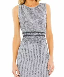 Mac Duggal Shop For Sequined Sleeveless Midi Sheath Dress