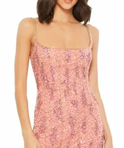 Mac Duggal Embellished Open Back Sleeveless Column Gown