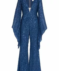 Mac Duggal Jumpsuits & Rompers Navy Sequined Jumpsuit | Sample | Sz. 4