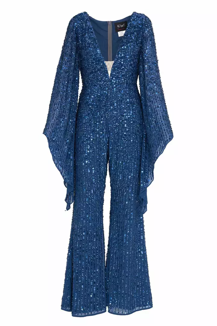 Mac Duggal Jumpsuits & Rompers Navy Sequined Jumpsuit | Sample | Sz. 4 1 Mac Duggal Jumpsuits & Rompers Navy Sequined Jumpsuit | Sample | Sz. 4