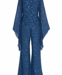 Mac Duggal Jumpsuits & Rompers Navy Sequined Jumpsuit | Sample | Sz. 4 5 Mac Duggal Jumpsuits & Rompers Navy Sequined Jumpsuit | Sample | Sz. 4