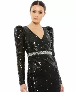 Mac Duggal Sequined Puff Shoulder Rhinestone Dot Gown Shop For 5 Mac Duggal Sequined Puff Shoulder Rhinestone Dot Gown Shop For