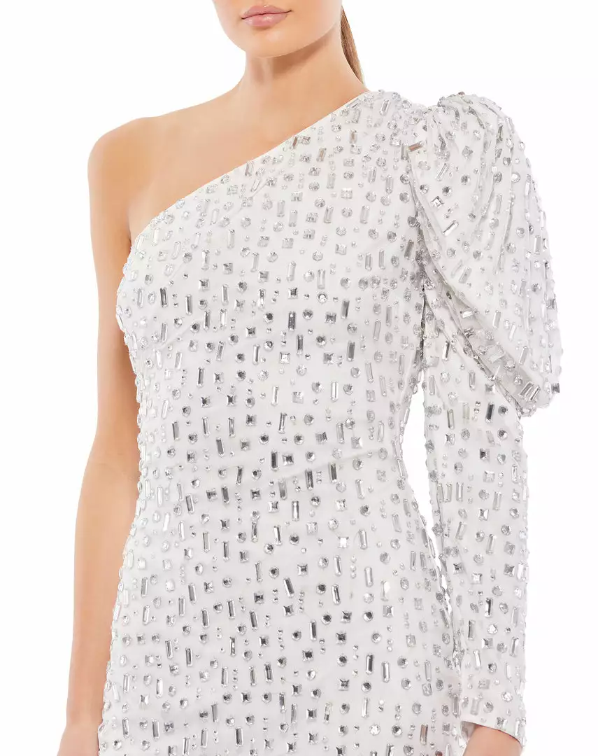 Ieena For Mac Duggal Shop For Bejeweled One-Shoulder Mini Dress 2 Ieena For Mac Duggal Shop For Bejeweled One-Shoulder Mini Dress