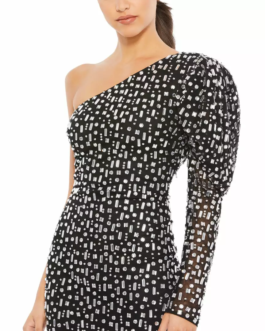 Ieena For Mac Duggal Shop For Bejeweled One-Shoulder Mini Dress 6 Ieena For Mac Duggal Shop For Bejeweled One-Shoulder Mini Dress