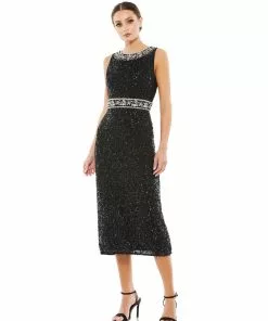 Mac Duggal Sleeveless Embellished Midi Sheath Dress 13 Mac Duggal Sleeveless Embellished Midi Sheath Dress