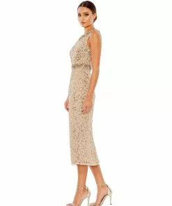 Mac Duggal Sleeveless Embellished Midi Sheath Dress 19 Mac Duggal Sleeveless Embellished Midi Sheath Dress