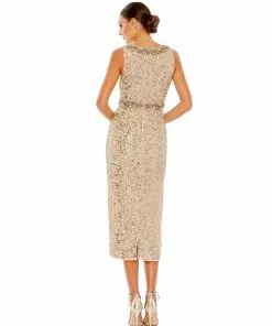 Mac Duggal Sleeveless Embellished Midi Sheath Dress 17 Mac Duggal Sleeveless Embellished Midi Sheath Dress