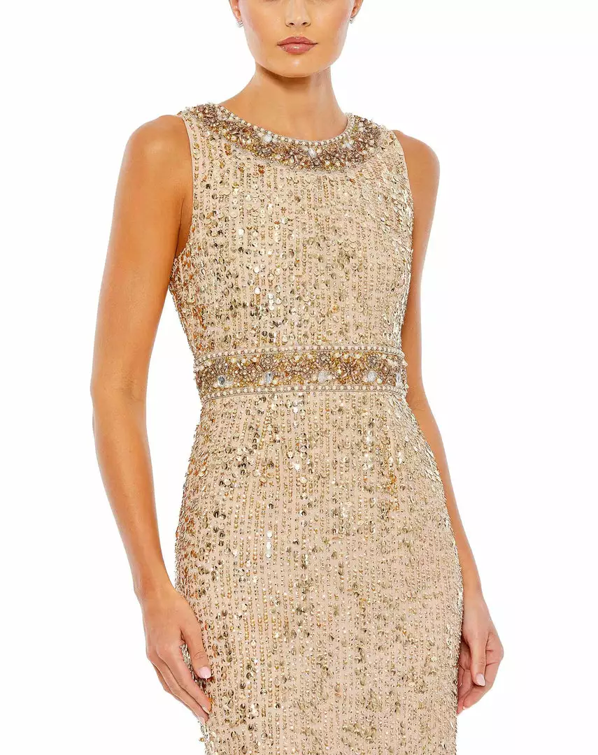 Mac Duggal Sleeveless Embellished Midi Sheath Dress 9 Mac Duggal Sleeveless Embellished Midi Sheath Dress