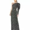 Ieena For Mac Duggal Bejeweled Puff Sleeve One Shoulder Gown Shop For
