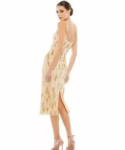 Mac Duggal Embellished Square Neck Midi Sheath Dress 10 Mac Duggal Embellished Square Neck Midi Sheath Dress