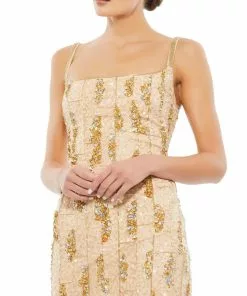 Mac Duggal Embellished Square Neck Midi Sheath Dress 11 Mac Duggal Embellished Square Neck Midi Sheath Dress