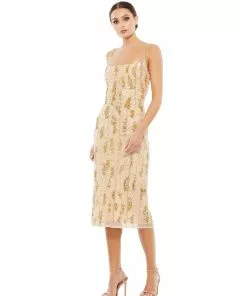 Mac Duggal Embellished Square Neck Midi Sheath Dress 9 Mac Duggal Embellished Square Neck Midi Sheath Dress