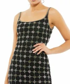 Mac Duggal Geometric Beaded Scoop Neck Embellished Cocktail Dress 5 Mac Duggal Geometric Beaded Scoop Neck Embellished Cocktail Dress