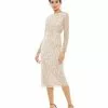 Mac Duggal Embellished Illusion Sleeve Cocktail Dress Shop For