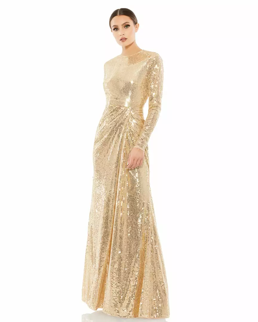 Mac Duggal Shop For Sequined High Neck Draped Gown 1 Mac Duggal Shop For Sequined High Neck Draped Gown