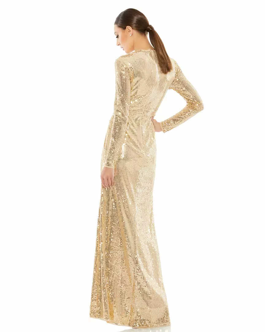 Mac Duggal Shop For Sequined High Neck Draped Gown 2 Mac Duggal Shop For Sequined High Neck Draped Gown