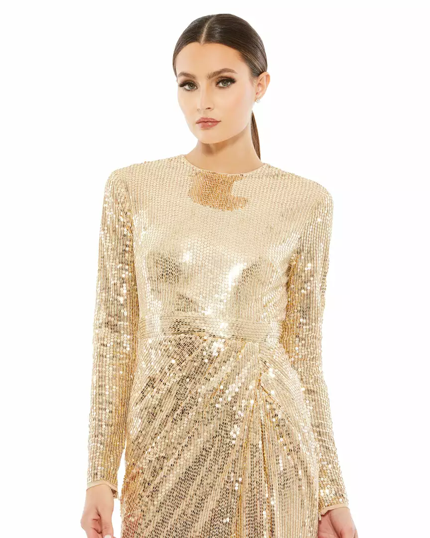 Mac Duggal Shop For Sequined High Neck Draped Gown 3 Mac Duggal Shop For Sequined High Neck Draped Gown