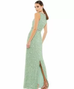 Mac Duggal Sequin Embellished Full Length Column Gown Shop For