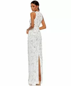Mac Duggal Shop For Beaded Sleeveless High Neck Cut-Out Column Gown