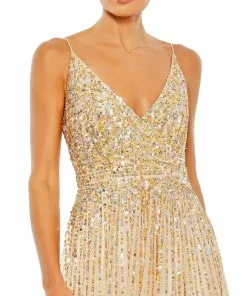 Mac Duggal Sequined Sleeveless Wrap Over A-Line Gown Shop For 12 Mac Duggal Sequined Sleeveless Wrap Over A-Line Gown Shop For