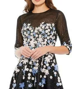 Mac Duggal Floral A-Line Cocktail Dress