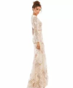 Mac Duggal Floral Embroidered Lace Trumpet Gown Shop For