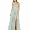 Mac Duggal Embellished Bow One Shoulder A Line Gown