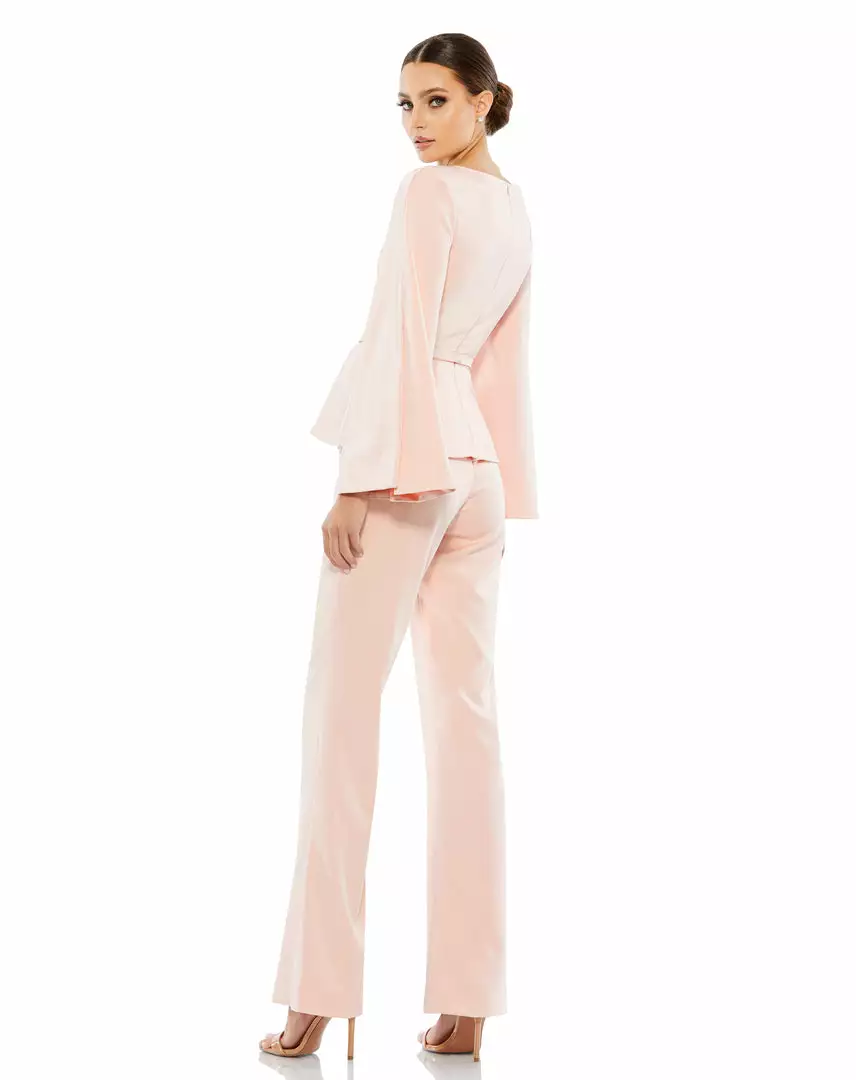 Ieena For Mac Duggal Two Piece Long Split Sleeve Pant Suit 2 Ieena For Mac Duggal Two Piece Long Split Sleeve Pant Suit