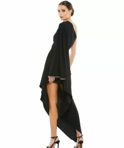 Mac Duggal Shop For One Shoulder Asymmetrical Cape Sleeve Dress