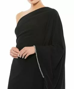 Mac Duggal Shop For One Shoulder Asymmetrical Cape Sleeve Dress