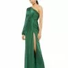 Ieena For Mac Duggal Shop For Draped Satin One Shoulder Ruched Evening Gown