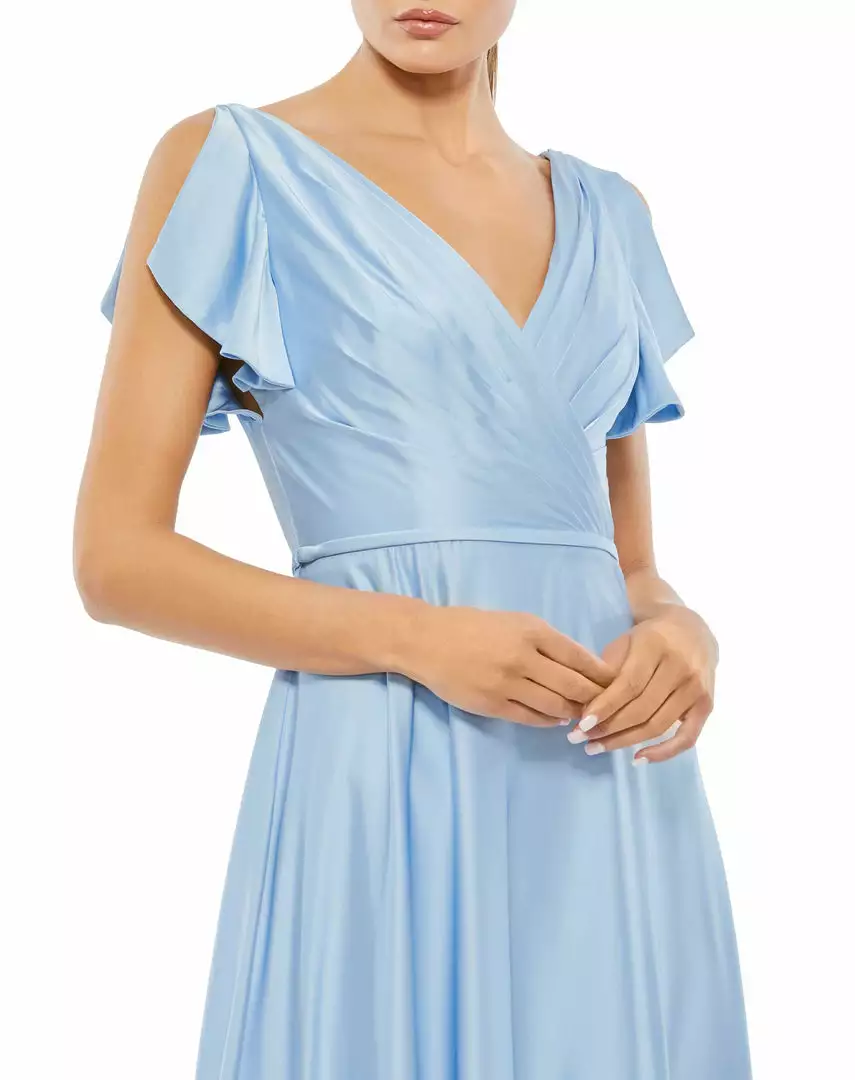 Ieena For Mac Duggal Satin Flounce Split Sleeve Gown 3 Ieena For Mac Duggal Satin Flounce Split Sleeve Gown