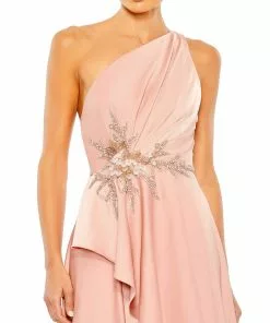Mac Duggal Embellished One Shoulder Asymmetrical Gown Shop For