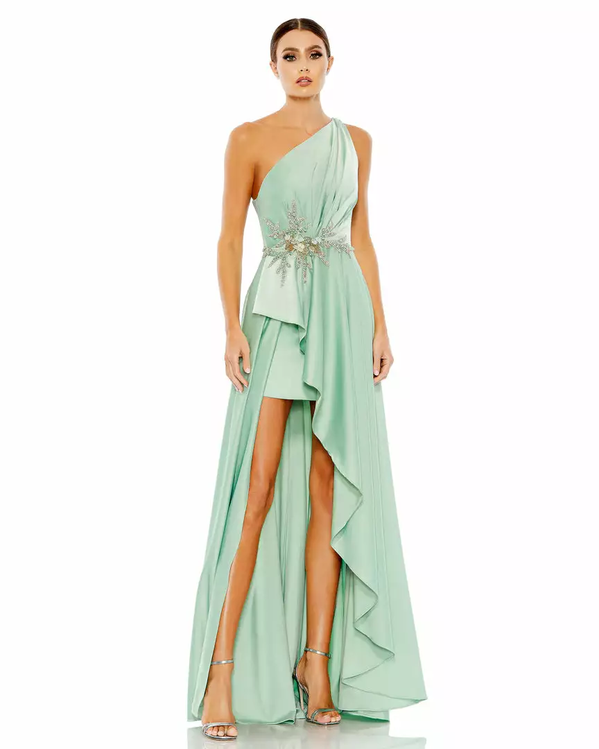 Mac Duggal Embellished One Shoulder Asymmetrical Gown Shop For 4 Mac Duggal Embellished One Shoulder Asymmetrical Gown Shop For