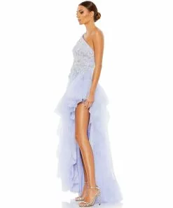 Mac Duggal Embellished One Shoulder Asymmetrical Hem Gown Shop For