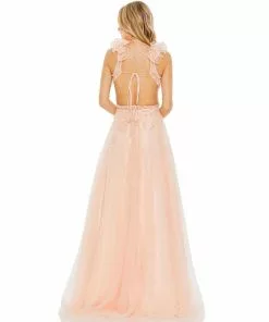 Mac Duggal Shop For Embellished Ruffle Shoulder Cut Out A Line Gown
