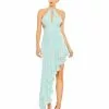 Ieena For Mac Duggal Sequined Halter Cut Out Ruffle Asymmetrical Dress Shop For