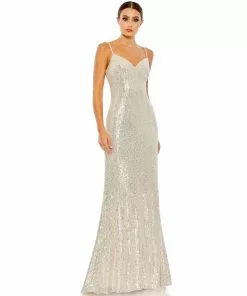 Ieena For Mac Duggal Shop For Sequined Sleeveless Column Gown