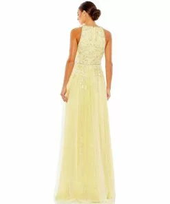 Mac Duggal Shop For Embellished High Neck Sleeveless A Line Gown