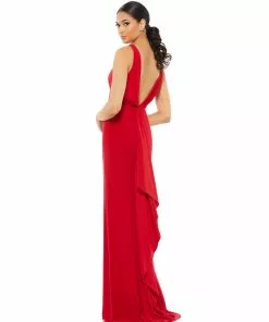 Ieena For Mac Duggal Shop For CLASSIC V-NECK WRAP EVENING GOWN