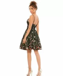 Mac Duggal Floral Embroidered Bustier A-Line Dress Shop For