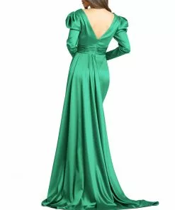 Mac Duggal Shop For Puff Sleeve Surplice Evening Gown