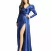 Mac Duggal Shop For Puff Sleeve Surplice Evening Gown