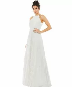 Ieena For Mac Duggal Shop For Pleated Halter Neck Flowy Gown