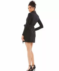 Mac Duggal Shop For Tuxedo Wrap Mini Dress