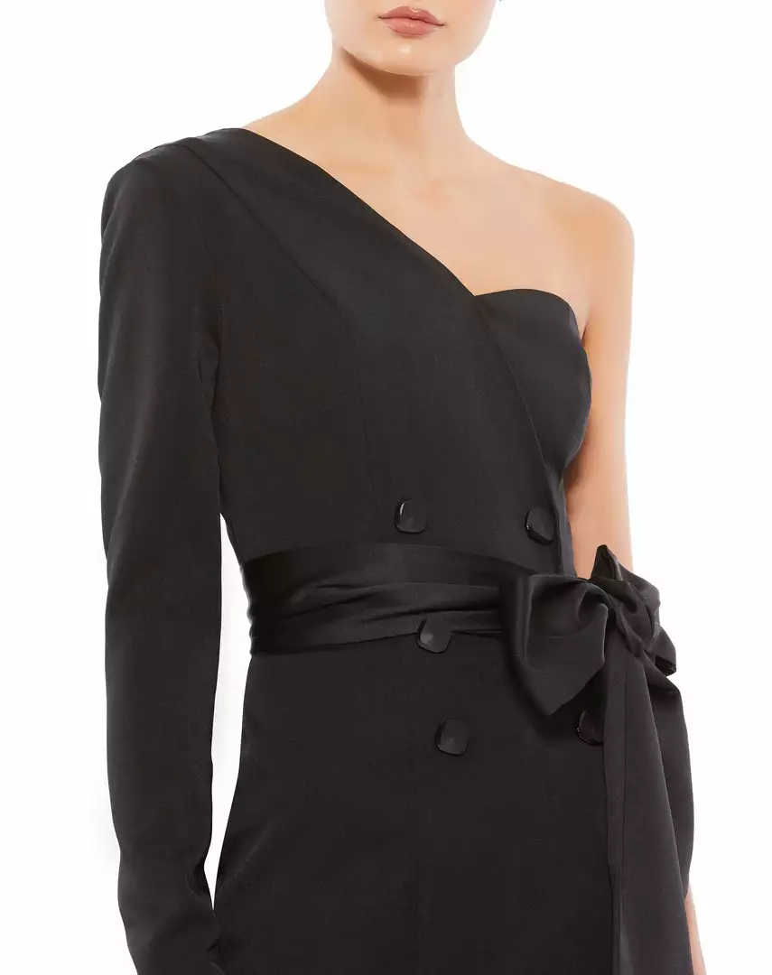 Ieena For Mac Duggal Shop For One Shoulder Tie Waist Tuxedo Dress 3 Ieena For Mac Duggal Shop For One Shoulder Tie Waist Tuxedo Dress