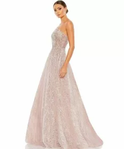 Mac Duggal Embroidered One Shoulder Bodice Ballgown Shop For