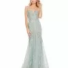Mac Duggal Embellished Sleeveless Plunge Neck Trumpet Gown Shop For